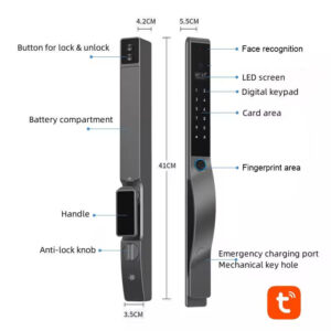 KHÓA CỬA Teach lock TLX6FC  [FaceID – Vân tay – Thẻ từ – Mã Số – APP]